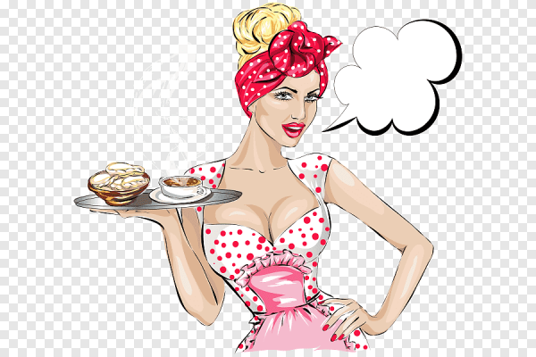 Девушка хозяйка нарисованная