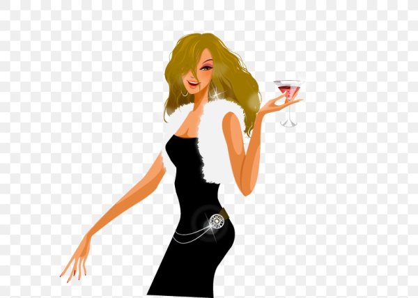 Мультяшная девушка на прозрачном фоне