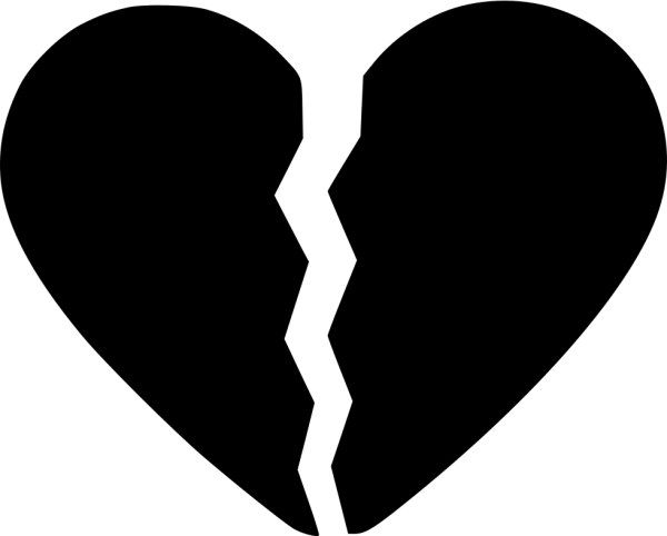 Разбитое сердце арт чёрно белый