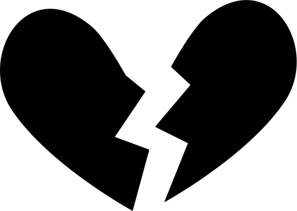 Разбитое сердце черно белое