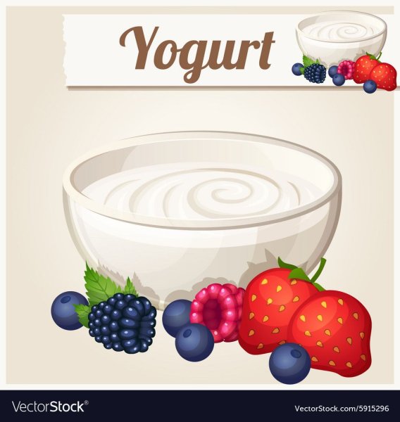 Творог с ягодами на прозрачном фоне