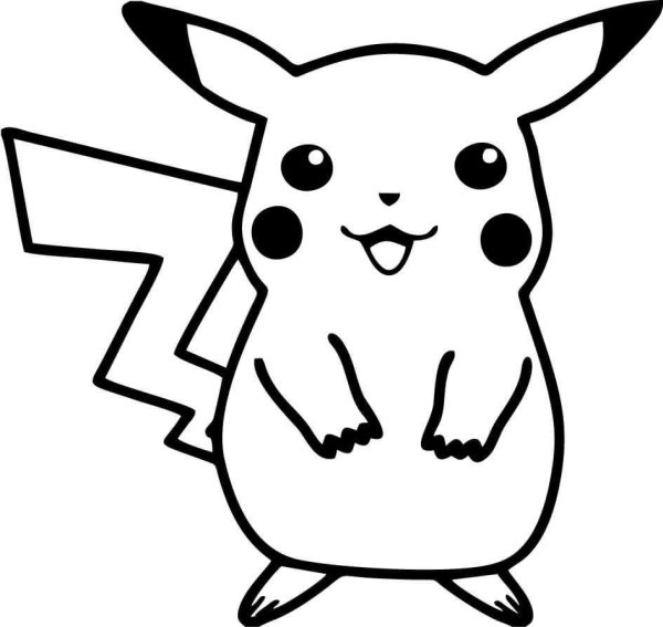 Пикачу контурный рисунок