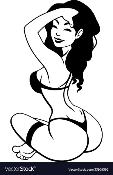 Стикер девушка в белье