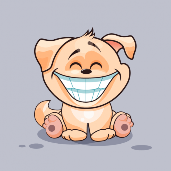 Собака улыбается мультяшный