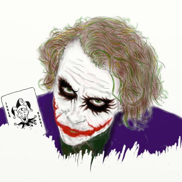 Лицо Джокера на белом фоне