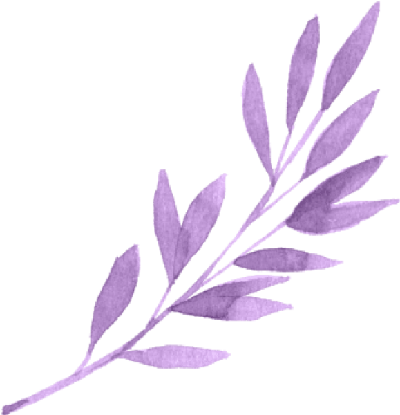 Фиолетовые Акварельные листочки