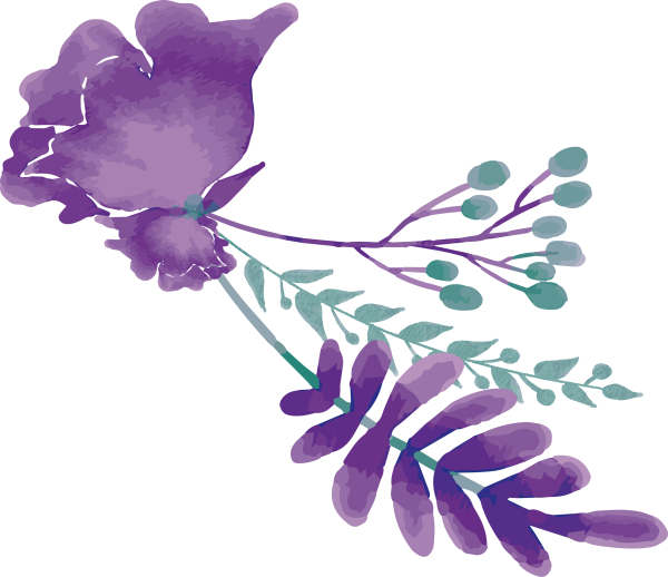 Фиолетовые цветы акварель