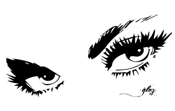 Трафарет глаза с ресницами