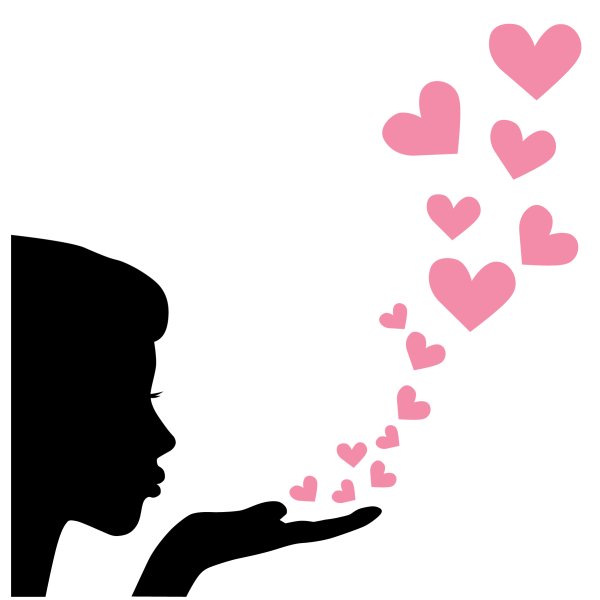 Воздушный поцелуй силуэт