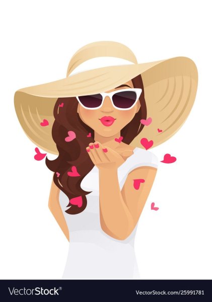 Воздушный поцелуй иллюстрация