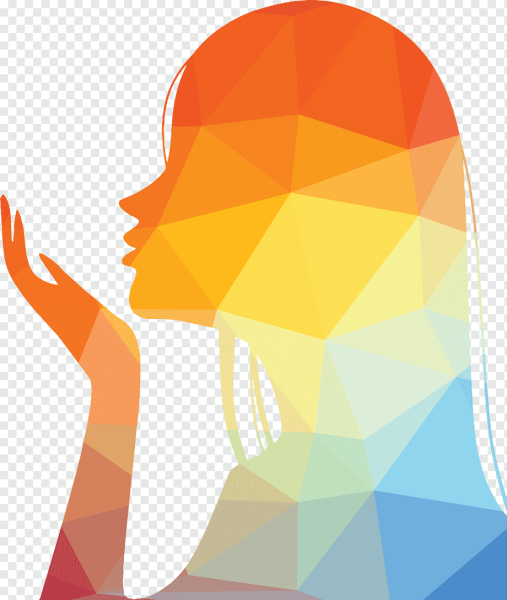 Женский силуэт воздушный поцелуй