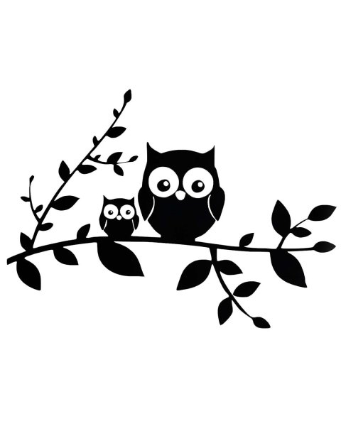 Птички на ветке силуэт