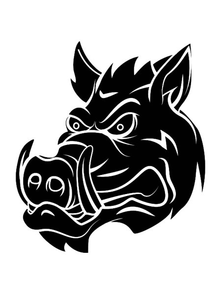 Трафарет кабана