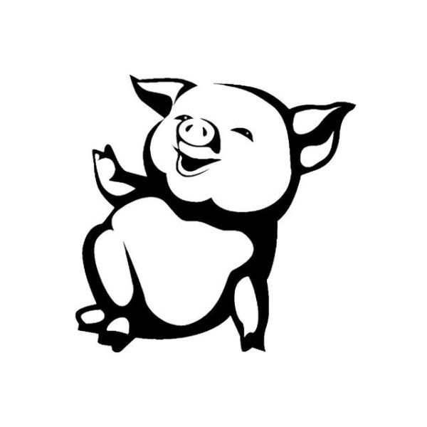 Поросенок черно белый