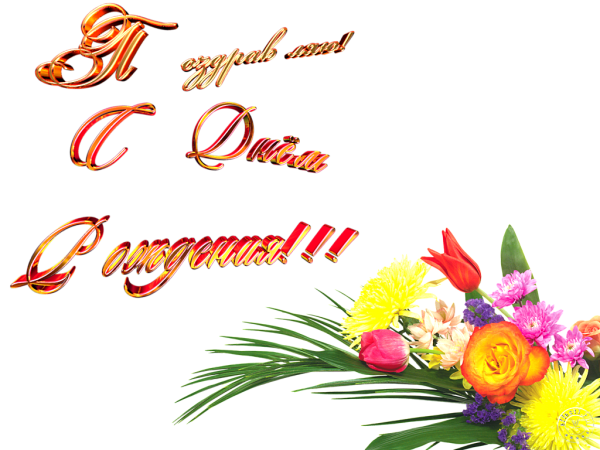 Поздравление с днем рождения на белом фоне