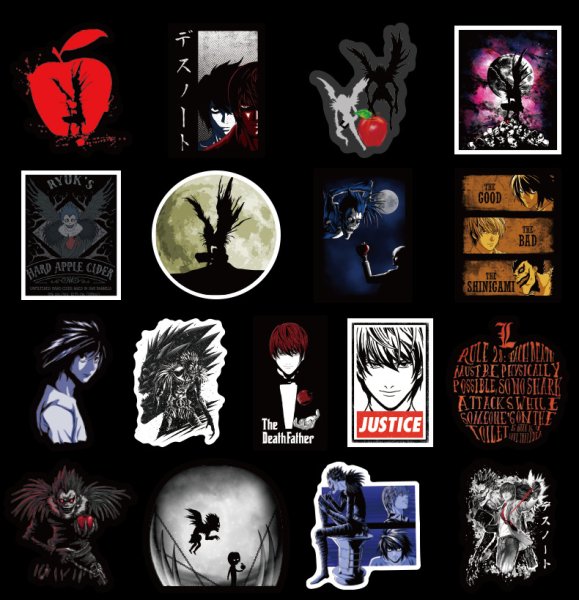 Наклейки из аниме тетрадь смерти