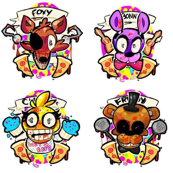 Наклейки ФНАФ 9