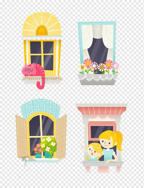 Окно стикер иллюстрация