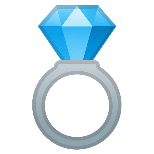 Эмодзи кольцо с бриллиантом