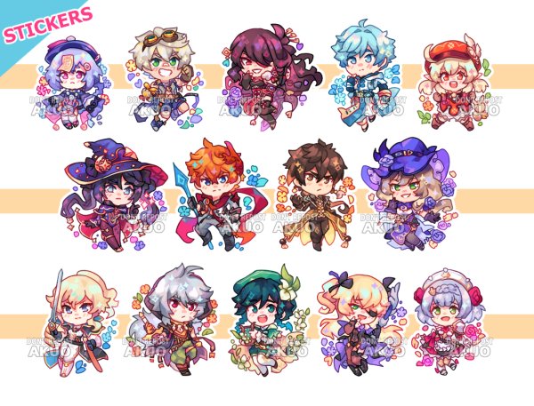 Чиби персонажи Геншин Импакт