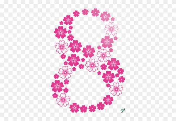 Узор из цветов на восьмерке