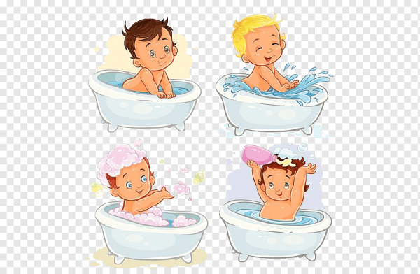 Ребенок в ванне вектор