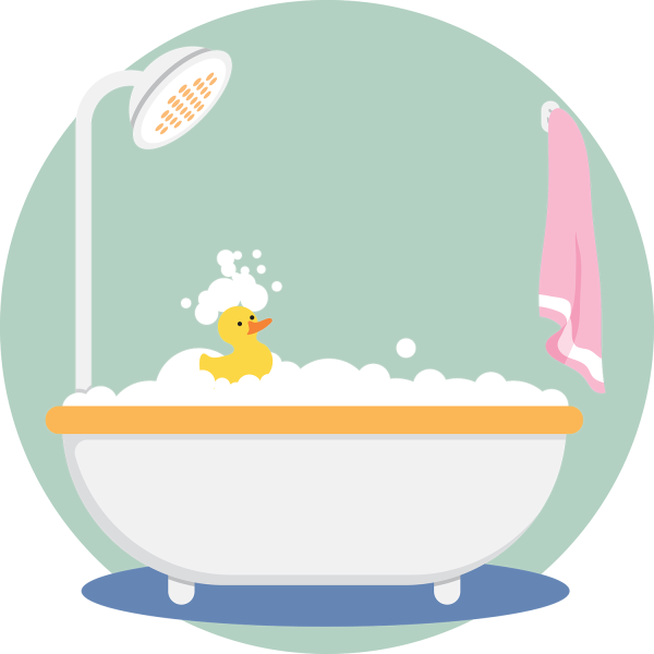 Ребенок в ванне вектор