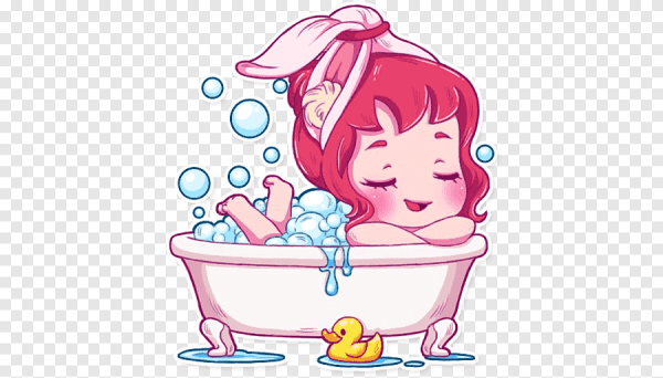 Девушка в ванной вектор