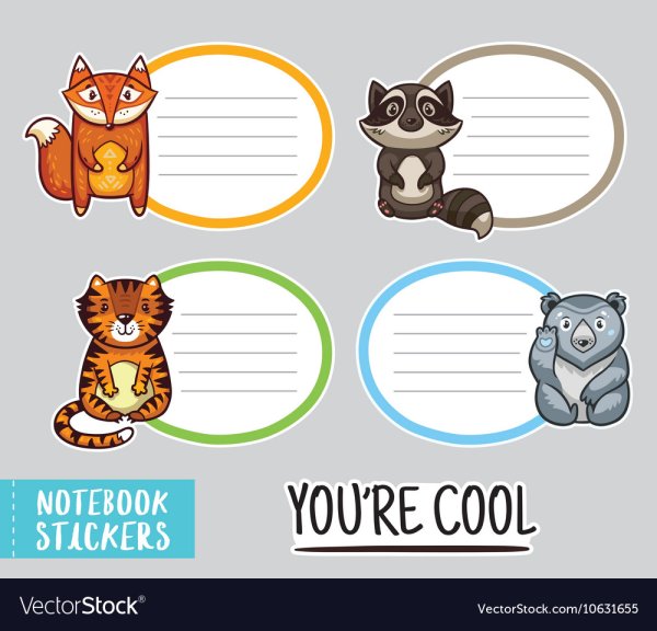 Наклейки на тетради милые