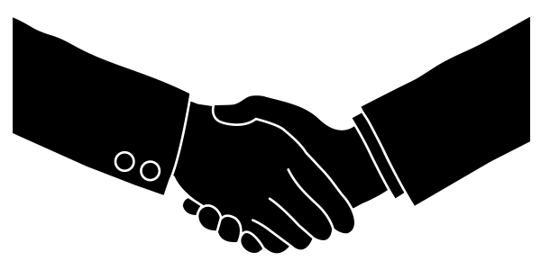 Рукопожатие на белом фоне