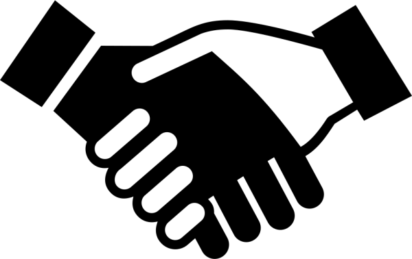 Рукопожатие черно белое