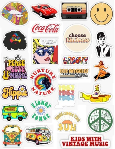 Наклейки в стиле ретро