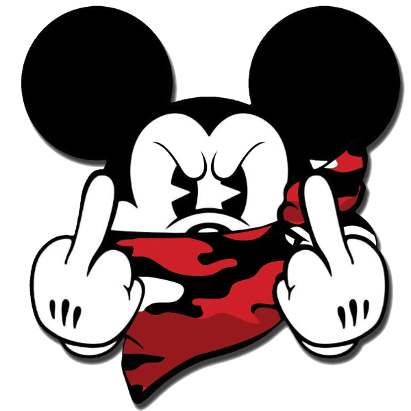 Микки Маус показывает факью