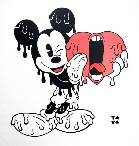 Мики и мини Маус стрит арт