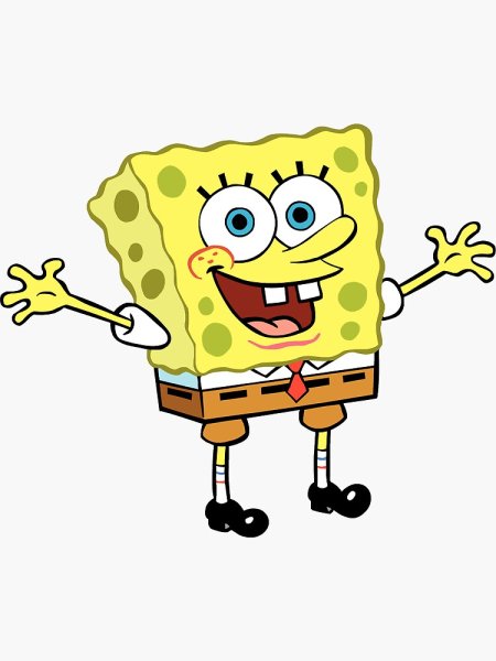 Стикеры Спанч Боб прозрачный фон