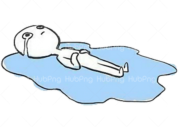 Лежит в луже слез без фона