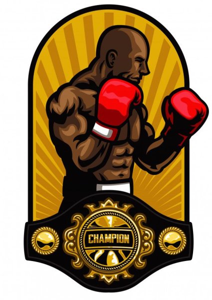 Боксерский чемпионский пояс вектор
