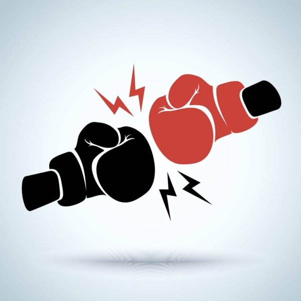 Боксерские перчатки удар