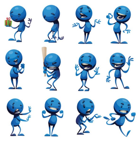 Синий человечек рисунок