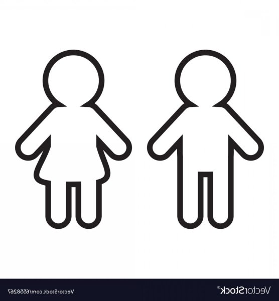 Мальчик и девочка контур