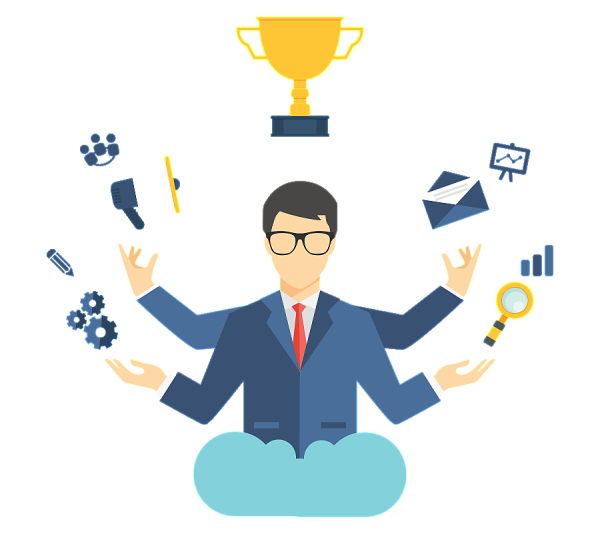 Руководитель на белом фоне