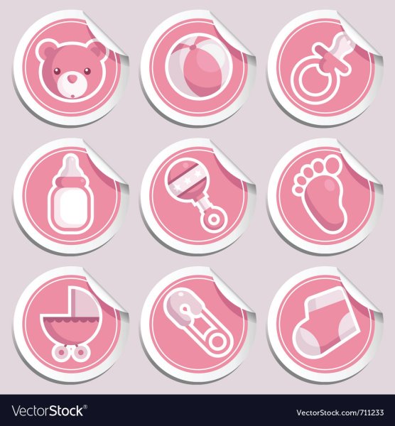 Стикеры розовые вектор