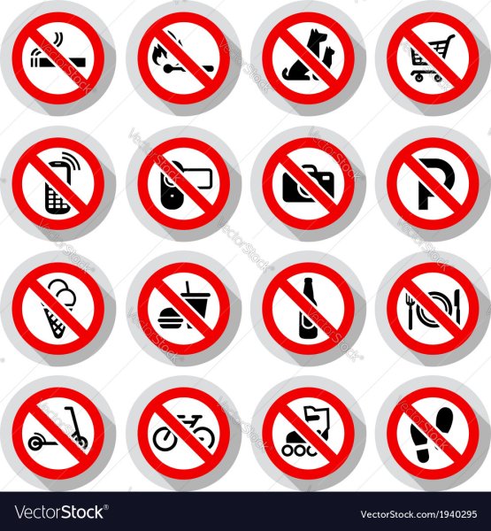 Запрещающие знаки векторные