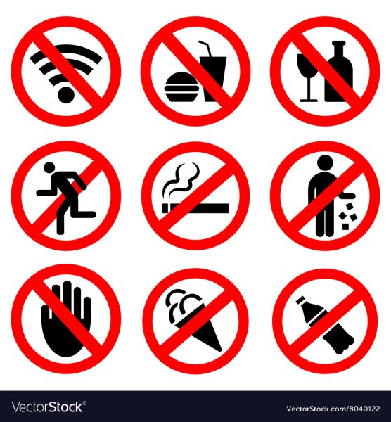 Пиктограммы запрещающие знаки