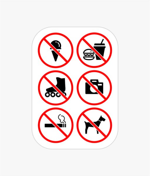 Запрещающие наклейки на дверь магазина