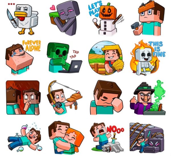 Стикеры с МАЙНКРАФТОМ