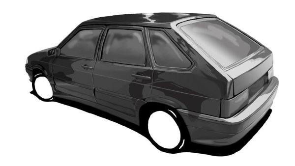 Стикер силуэт спереди ВАЗ 2109