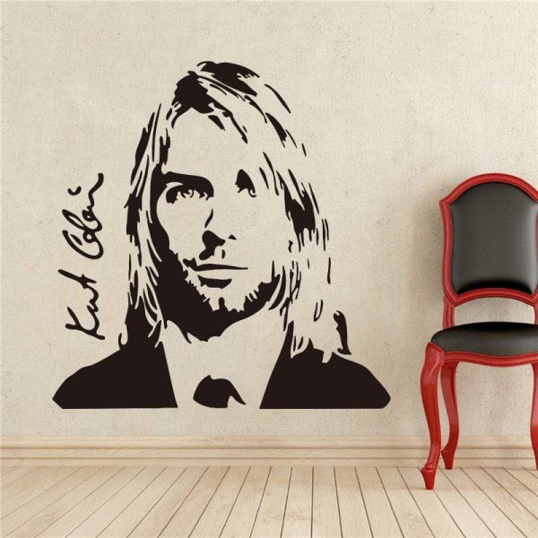 Курт Кобейн черно белый эскиз