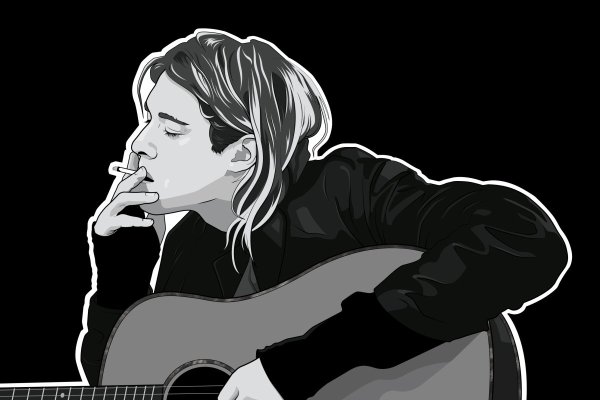 Курт Кобейн арт чб