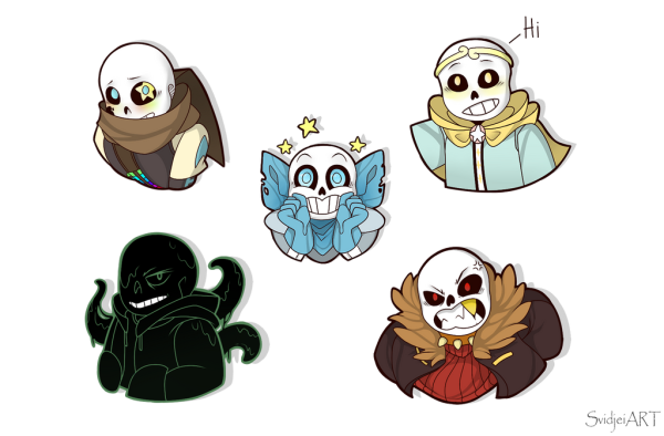 Наклейки андертейл ау Сансы